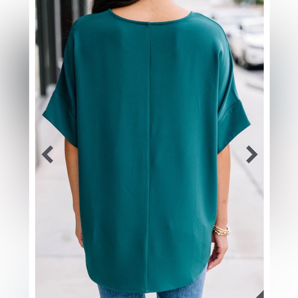 Zenana Teal Green Women's Blouse Sz 1X - Picture 3 of 11